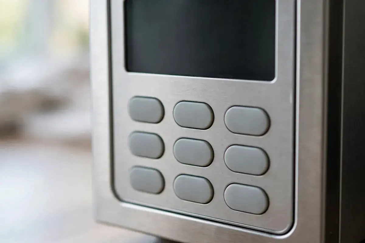 Microwave control panel keypad with a blank display